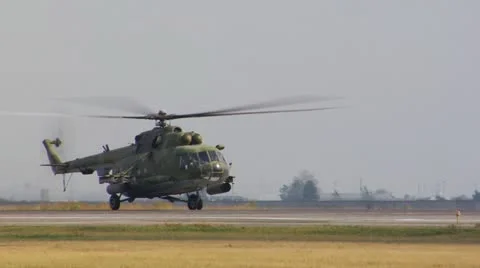 Military Helicopter taking off Stock Footage 12428812
