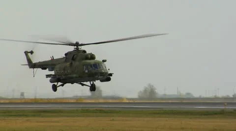 Military Helicopter taking off Vídeo Stock 12428822