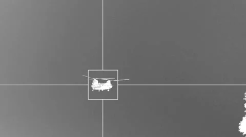 Military helicopter targeted Video stock 25848460