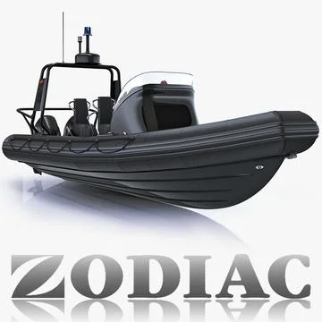 3D Model: Military inflatable boat Zodiac and engine Mercury Verado 200  RHIB #91609251