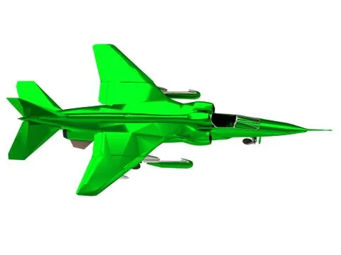 Military jet airplane during airshow ON WHITE Stock Illustration