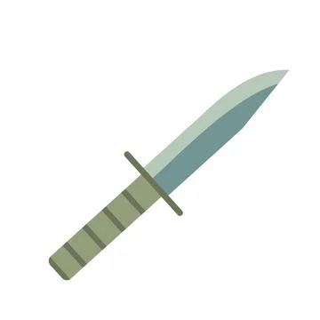 Military knife flat icon Stock Illustration