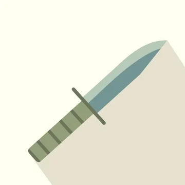 Military knife flat icon Stock Illustration