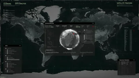 Military Location Tracking Via Satellite... | Stock Video | Pond5