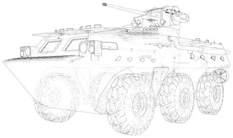 Military machine. EPS10 format. Vector created of 3d Illustrazione stock