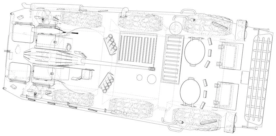 Military machine. EPS10 format. Vector created of 3d Stock Illustration