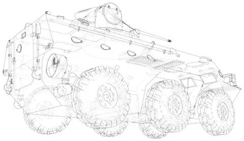 Military machine. EPS10 format. Vector created of 3d Illustrazione stock