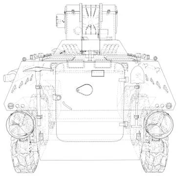 Military machine. EPS10 format. Vector created of 3d Stock-Illustration