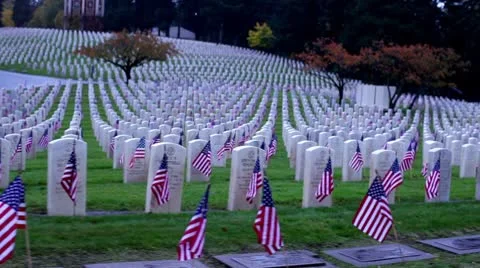 Military Memorial Cemetery (2/2) Stock Footage