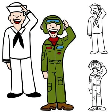Military men Stock Illustration
