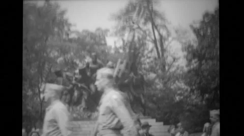 Military men at parade Stock Footage 39932598