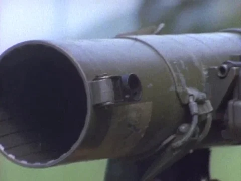 Military men receiving training with rocket launcher Stock Footage 79877606