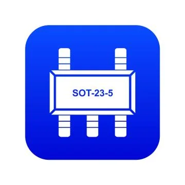 Military microchip icon blue vector 스톡 일러스트
