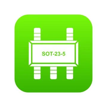 Military microchip icon green vector 스톡 일러스트