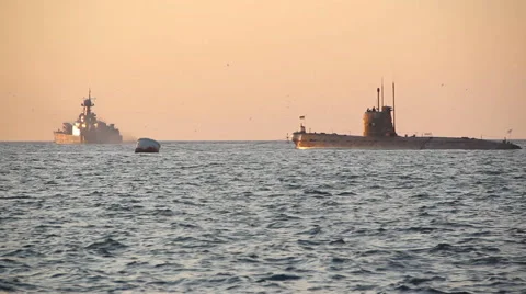 Military naval exercises Stock Footage 47274292