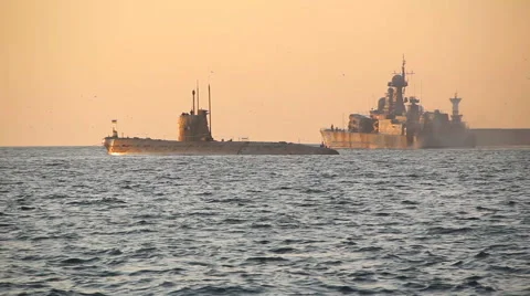 Military naval exercises Stock Footage 47274367