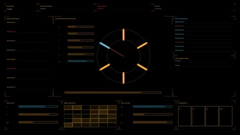 Military Network Control HUD Seamless Loop Stock Footage 342763956