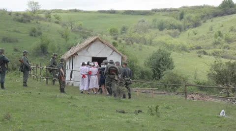Military occupation. Editorial Stock Footage 25873262