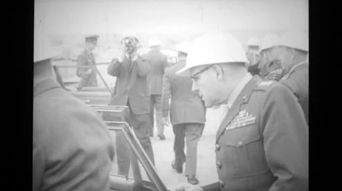 Military officer standing near car Stock Footage