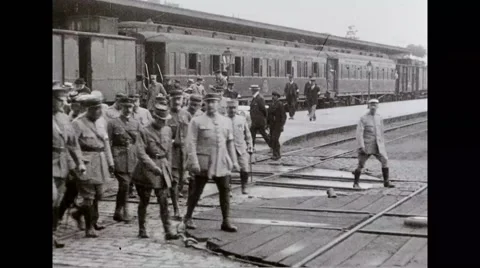 Military officers leaving railway statio... | Stock Video | Pond5