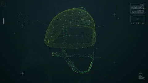 Military Operations Helmet Scan. Advanced Tactical Visualization and Detection Stock Footage 232215829