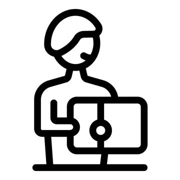 Military operator holding tablet with map navigation icon Stock Illustration
