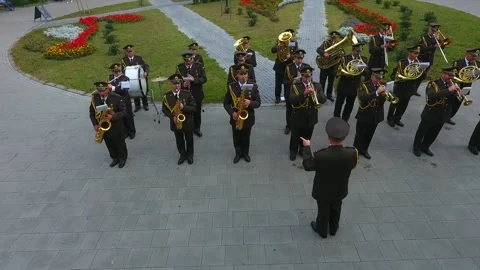 Military orchestra Stock Footage 130888511