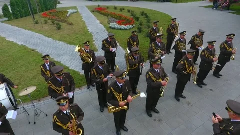 Military orchestra Stock Footage 130888587