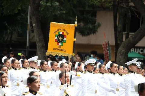 Military parade at CDMx Stock Photos
