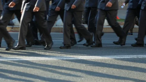 Military parade, marching troops Stock Footage 97362392
