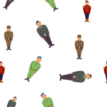 Military pattern, cartoon style 库存插图