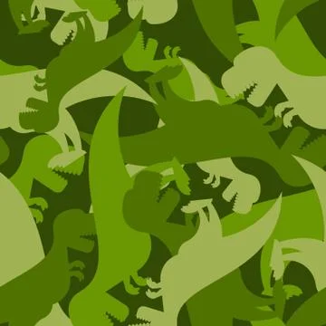 Military pattern dinosaur. Army texture of Tyrannosaurus. Camo background of  스톡 일러스트
