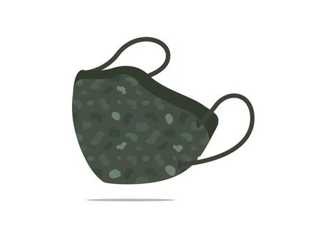 Military pattern face mask vector isolated on white background ep48 Illustrazione stock