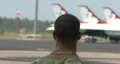Military Personnel Walks On An Airbase HD Footage