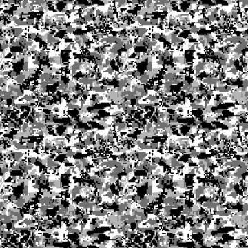 Military pixel camo seamless pattern. Gray winter camouflage. Stock Illustration