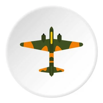 Military plane icon circle Stock Illustration