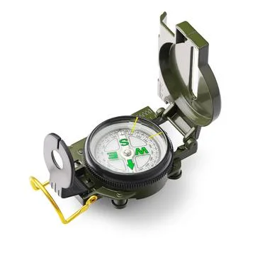 Military precision compass isolated on white Stock Photos