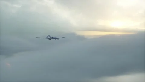 Military Predator Drone Flying over clouds. Realistic 4k animation 库存影片 304362848