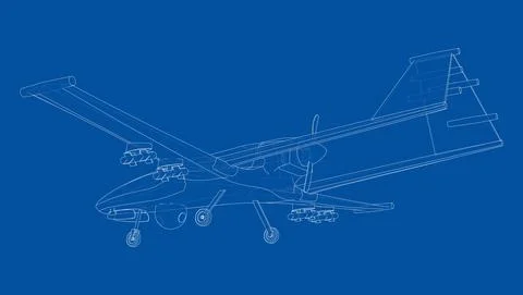 Military Predator Drone. Vector Illustrazione stock
