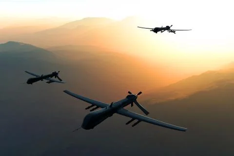 Military Predator Type Drone Stock Illustration