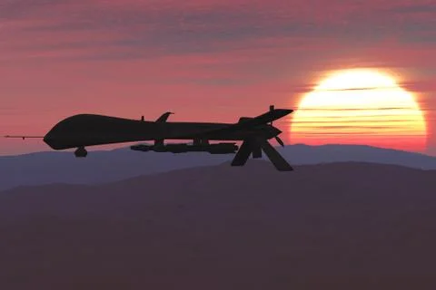 Military Predator Type Drone Stock Illustration