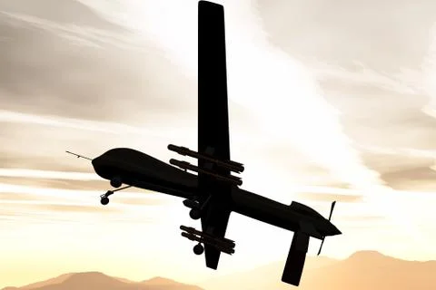 Military Predator Type Drone Illustrazione stock