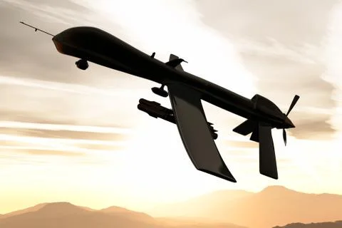 Military Predator Type Drone Stock Illustration