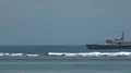 Military presence and security demonstration with military ship HD Footage