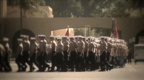 Military Procession 4722 HD Stock Footage 973326