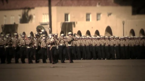 Military Procession 4733B HD Stock Footage 974200