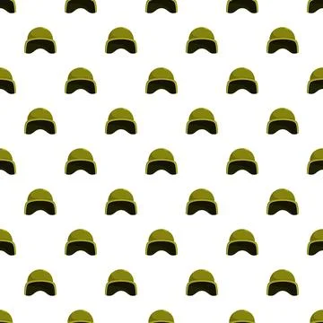 Military protective helmet pattern on white background Illustrazione stock
