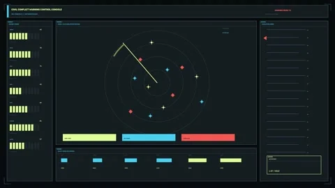 Military Radar Command Console Seamless Loop Stock Footage 342331979