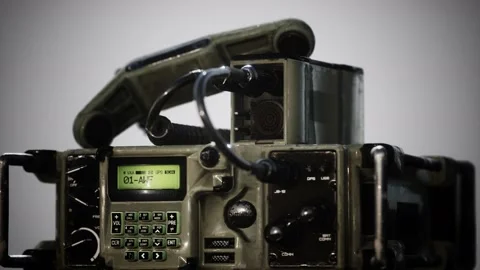 Military radio communication control panel Stock Footage 129698531