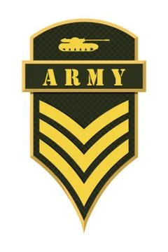 Military Ranks and Insignia. Stripes and Chevrons of Army Stock Illustration